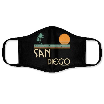 Discover San Diego California Sunset Palms Face Masks