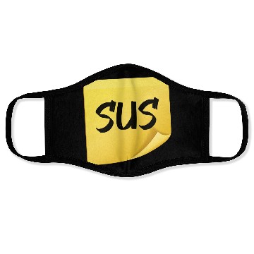 Discover Among Us SUS suspicious postit note 1 Face Masks