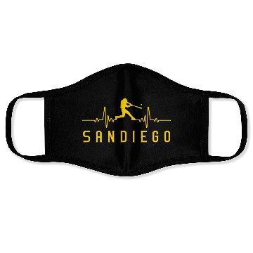 Discover San Diego Baseball Heartbeat Sd Game Day Padre Face Masks