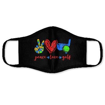 Discover Peace Love Golf Cute Golf Lovers Face Masks