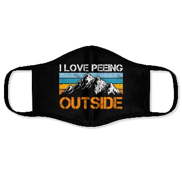 Discover Mountaineer funny Peeing outside Nature boy Face Masks