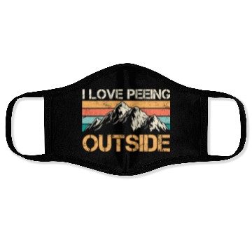 Discover Mountaineer funny Peeing outside Nature boy Face Masks