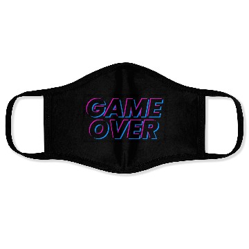 Discover Game over text gamer design 1 Face Masks