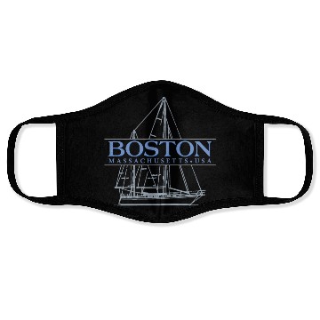 Discover Boston Massachusetts Sailing Face Masks