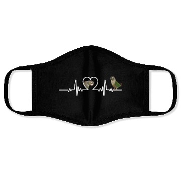 Discover Heart Beat Green Cheek Conure Parrot Bird Face Masks