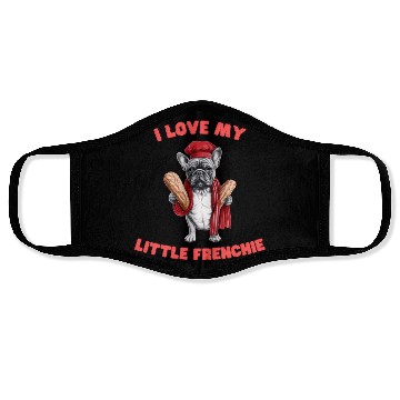 Discover I Love My Little Frenchie | French Bulldog Design Face Masks