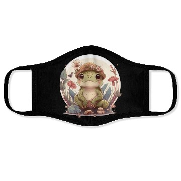 Discover Cute Cottagecore Baby Frog Toad Frog Lovers Face Masks