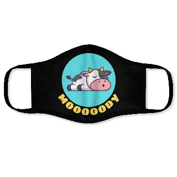 Discover Moody Cow | Cow Pun Face Masks