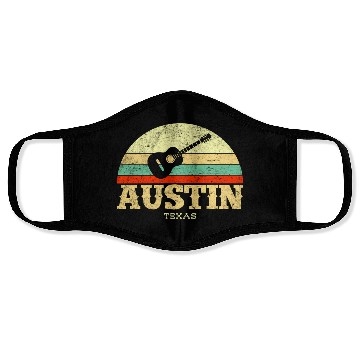 Discover Austin Texas Guitar Lone Star State Face Masks