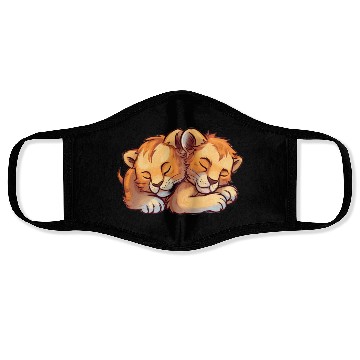 Discover Sleeping Lion Cubs Face Masks