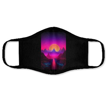 Discover Luminous Peaks: Synthwave Serenity Face Masks