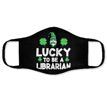 Discover Luckiest librarian ever happy saint Patrick day Face Masks