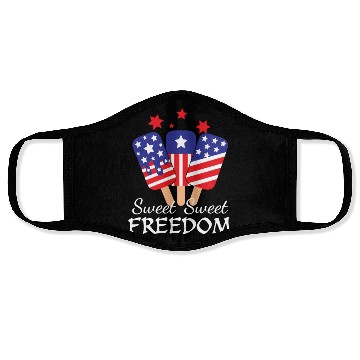 Discover Sweet Freedom Icream 4th July America Flag Face Masks