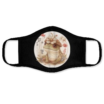 Discover Cottagecore Cute Frog Toad Flower Crown Dark Acade Face Masks