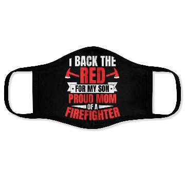 Discover Proud Firefighter Mom Back The Red Face Masks