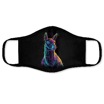 Discover Llama Colorful neon Face Masks