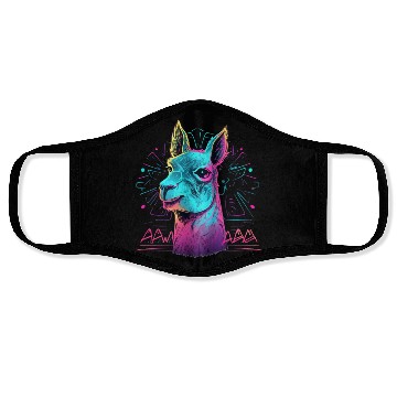 Discover Colorful neon Llama Face Masks