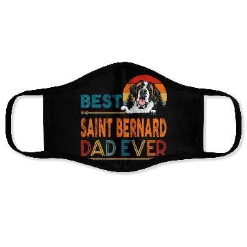 Discover Vintage Best Saint Bernard Dad Ever Father's Day Face Masks