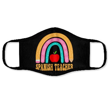Discover Spanish Teacher Rainbow Pencil Back To School Appr Face Masks
