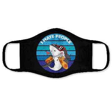 Discover I Hate People Shark Fish Funny I Hate People Face Masks