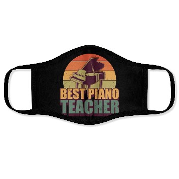 Discover Retro Pianist Best Piano Teacher Face Masks