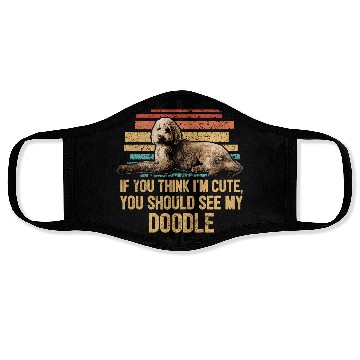 Discover You Should See My Doodle Retro Goldendoodle Dog Face Masks