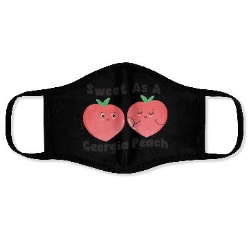 Discover Sweet As A Georgia Peach Cute Funny Southern Face Masks