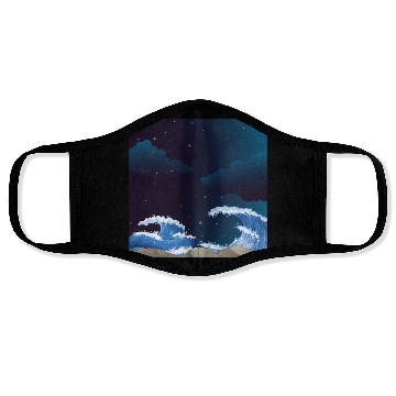 Discover Nice overnight waves Face Masks