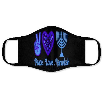 Discover Peace Love Hanukkah 2021 Jewish Menorah Hanukkah C Face Masks