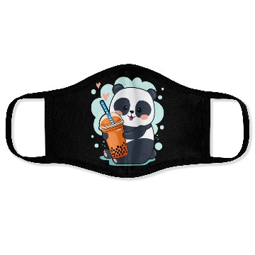 Discover Kawaii Panda Anime Boba Drink Bubble Tea Tapioca Face Masks