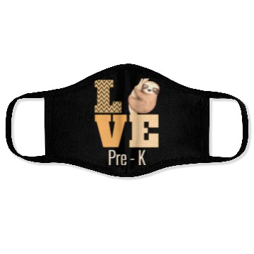 Discover Love Pre-K Sloth Pre-K Teacher Back To School Face Masks