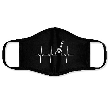 Discover Guitar Heartbeat Instrument Face Masks