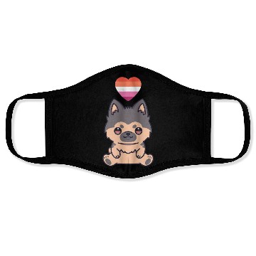 Discover Lesbian German Shepherd Lgbtq Pride Flag Anime Face Masks