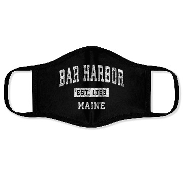 Discover Bar Harbor Maine Me Established Sports Face Masks