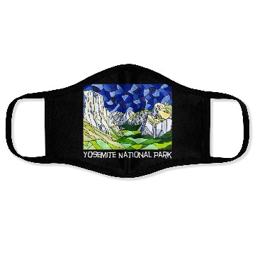 Discover Yosemite Valley Stained Glass Style Face Masks