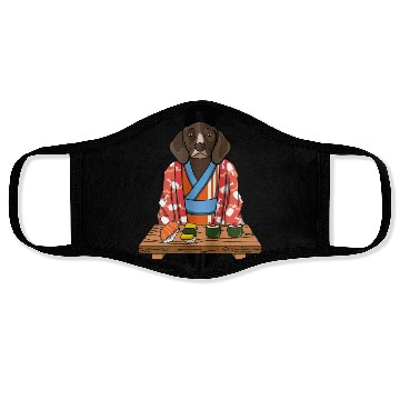 Discover Kawaii Japanese German Shorthaired Pointer Kimono Face Masks