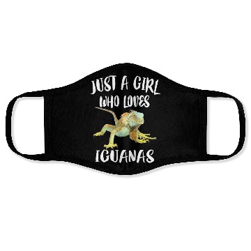 Discover Just A Girl Who Loves Iguanas Reptile Pet Lover Face Masks