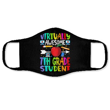 Discover Virtually Awesome 7th Grade Student Back To School Face Masks