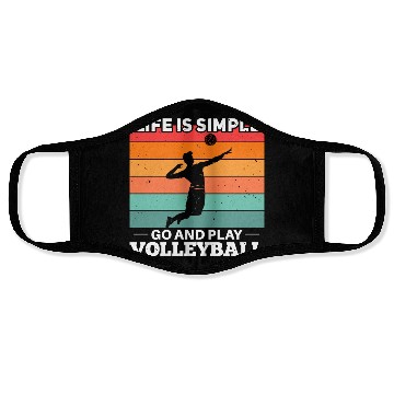 Discover Volleyball Player Motif Face Masks
