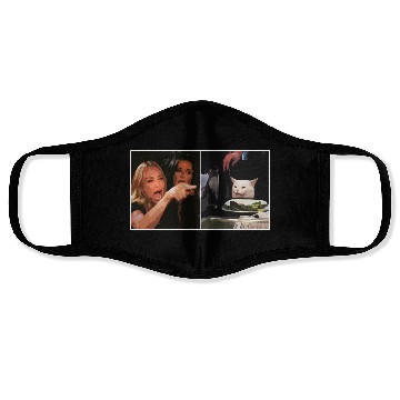 Discover Yelling At A Cat Meme Face Masks