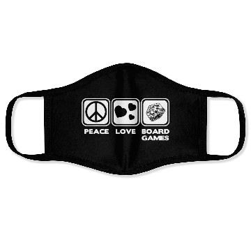 Discover Peace Love & Board Games - Cool Board Game Face Masks