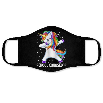 Discover School Counselor Dabbing Unicorn Back To School Fu Face Masks