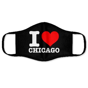 Discover Chicago - I Heart Chicago - I Love Chicago Face Masks