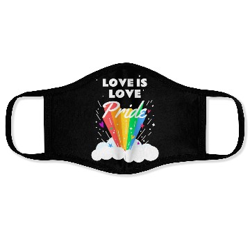 Discover Love is Love Gay LGBTQ Flag Gay Lesbian Pride Face Masks