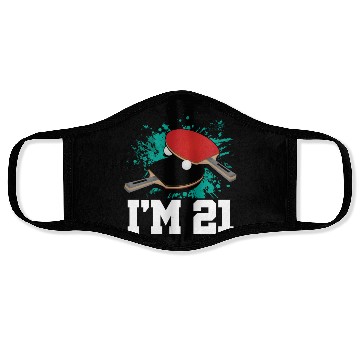 Discover I'm 21 Table Tennis Player Sports Adult 21st Face Masks
