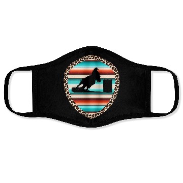 Discover Horse Barrel Racing Serape Leopard Pattern Rodeo Face Masks