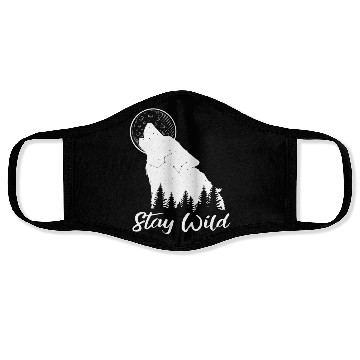 Discover Wolf Stay Wild Outdoor Wolves Face Masks