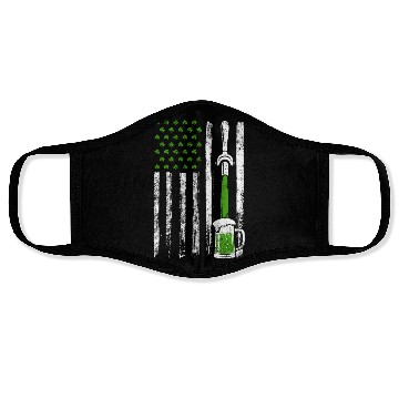 Discover Irish American Flag Draft Beer Shamrock St Face Masks