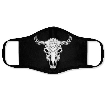 Discover Cow Skull Boho Face Masks