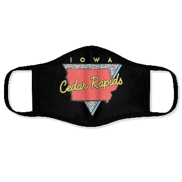 Discover Cedar Rapids Iowa Triangle Ia City Face Masks
